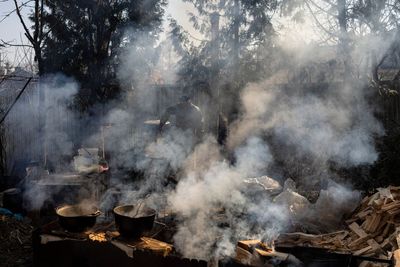 Ukrainian theater's new drama? Making dumplings for soldiers