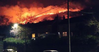 Huge wildfire rages for hours close to homes in Abertridwr