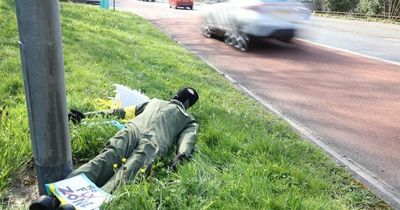 Portway's mystery masked mannequin has fallen