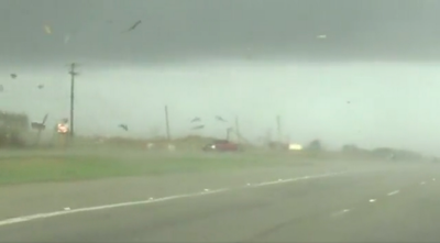 Wild video shows pickup truck being tossed by Texas tornado before landing upright and driving off