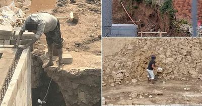 Barefoot builders caught putting lives at risk on dangerous building site