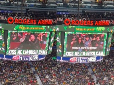 Hockey game kiss cam footage goes viral for its twist ending: ‘That was unexpected’