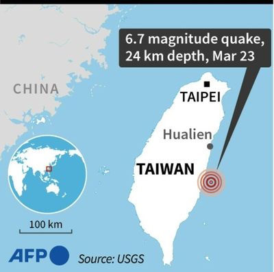 6.7-magnitude quake rattles Taiwan, injures one