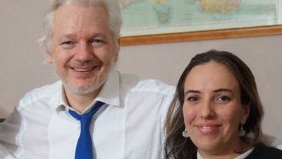 Julian Assange marrying fiancee Stella Moris in Belmarsh Prison during visiting hours today