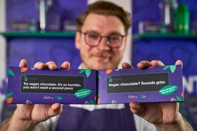 Mean Tweetshop: Cadbury’s sells plant-based chocolate wrapped in anti-vegan tweets
