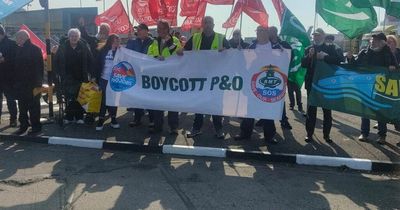 P&O protestors call for boycott of services during demonstration at Cairnryan Port
