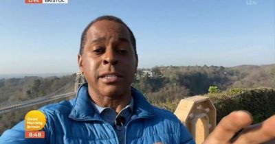 GMB's Andi Peters forced to present on his phone after technical blunder by Clifton Suspension Bridge