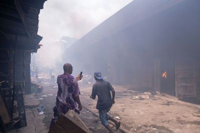 Fire damages main Lagos bridge, dozens of shops burnt