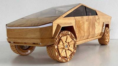 Watch Wooden Tesla Cybertruck Toy Materialize Before Your Eyes