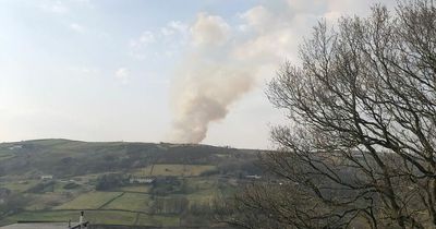 Fire crews battling moorland blaze near Greater Manchester