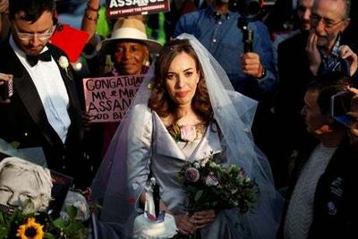 Julian Assange and Stella Moris marry wearing Vivienne Westwood