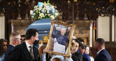 Hundreds attend beloved dad's huge funeral with five Rolls Royce cars, a celeb appearance and a sign in the sky