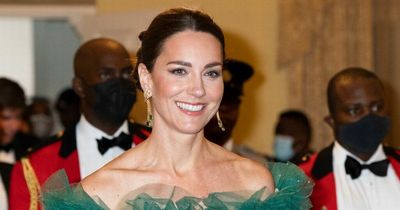 Kate Middleton dazzles in green gown and diamonds from Queen at glittering state dinner