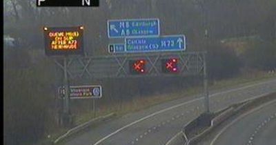 Traffic chaos after M73 closed as emergency services rush to lorry fire