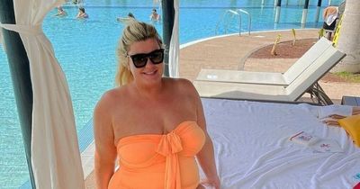 Gemma Collins flaunts slim figure in orange swimsuit on family holiday with fiancé Rami