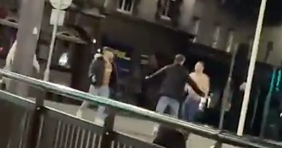 Shirtless Edinburgh man filmed in bizarre three-person stand off in city centre