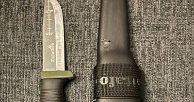 Hunting knife and crack stash seized during drug raid
