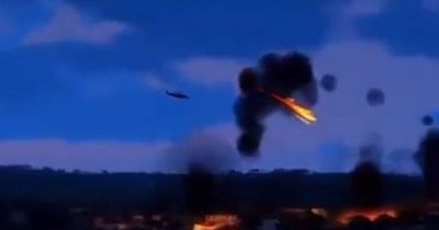 Shocking moment four Russian helicopters shot down in Ukraine