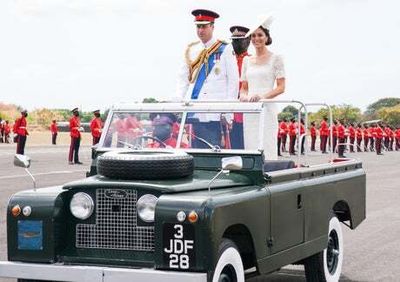 Duke and Duchess of Cambridge bid farewell to Jamaica in open-backed Land Rover