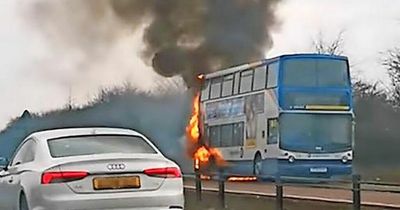 Bus driver hailed hero after double decker carrying children catches fire