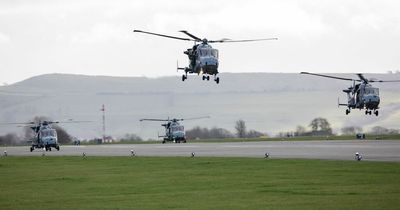 British Army Wildcat helicopters fly from RNAS Yeovilton to Lithuania