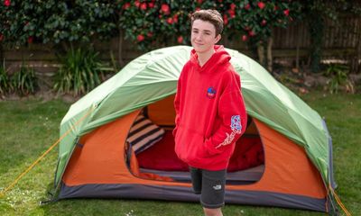 Devon’s ‘boy in the tent’ heads indoors after two-year camp out