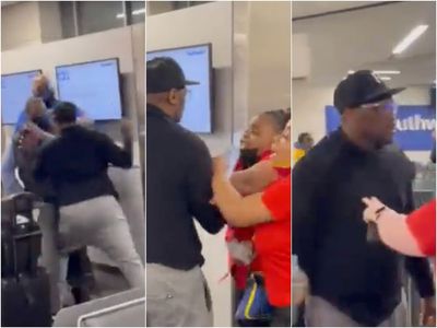 Man seen in video punching airline staff arrested and charged with battery