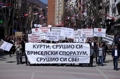 Kosovo Serbs protest to get votes in Serbia's April election