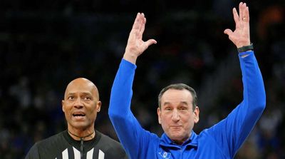 Coach K Jokes With Referee During Duke vs. Texas Tech Game