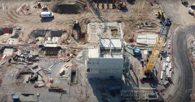 Everton new stadium making huge progress as footage released of Bramley-Moore