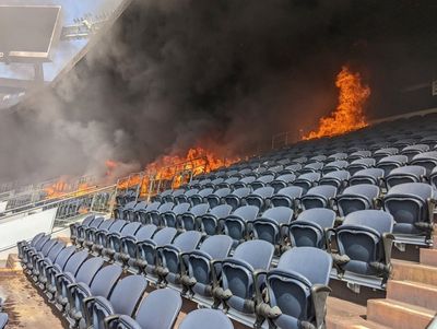 ‘Significant’ blaze torches seats and sparks evacuation at NFL stadium in Denver