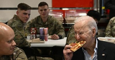 Joe Biden scoffs pizza with US troops in Poland but blocked from visiting Ukraine