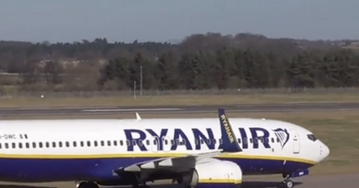 Edinburgh Ryanair pilot gives cheeky wave to plane spotters before take off