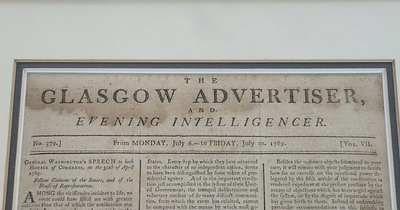 Front page of Glasgow newspaper from 1789 set to fetch £5,000 on eBay