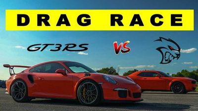 Porsche 911 GT3 RS vs Dodge Challenger Hellcat Widebody Drag Race