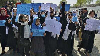 ‘Open the schools’: Afghan women protest against Taliban reversal on education