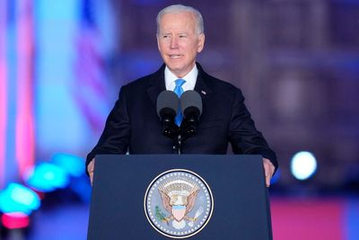 ‘This man cannot remain in power’: Biden denounces Putin and rallies Nato allies in fiery speech in Poland