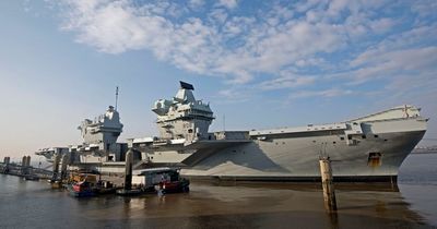 HMS Queen Elizabeth leaves Liverpool Cruise Terminal on its way to Scotland