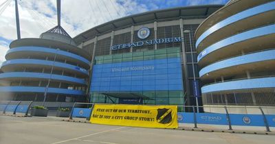 NAC Breda fans in Etihad Stadium protest against City Football Group buying the club