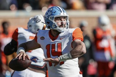 Chris Spielman reps the Lions at North Carolina’s pro day for QB Sam Howell