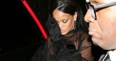 Pregnant Rihanna parties till 5am in sheer bump-flashing outfit at Jay-Z's Oscars event