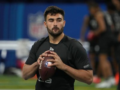 Saints assistant GM Jeff Ireland scouting Sam Howell at UNC pro day