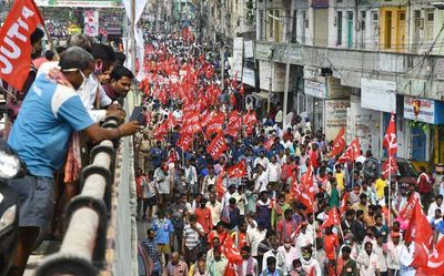 Rallies, ‘stop privatisation’ slogans mark general strike in Andhra Pradesh