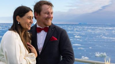 Couple celebrates Antarctic 'wedding' on RSV Nuyina's second trip to the southern continent