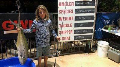 Kids make a splash at Exmouth GAMEX fishing tournament, as 9yo Kalvin Gates breaks record