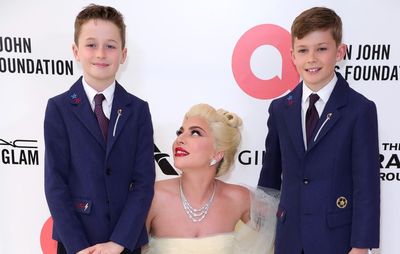 Elton John’s sons pose with godmother Lady Gaga at the Oscars