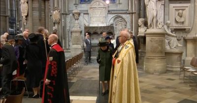 Queen arrives at Prince Philip memorial arm-in-arm with Andrew amid health concerns