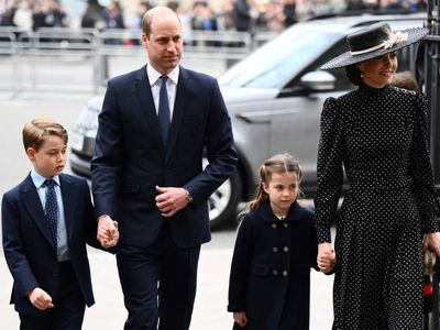 Prince George and Princess Charlotte make rare public appearance at Philip’s memorial