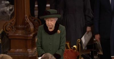 The Queen's sad look as she remembers her late husband Prince Philip at memorial