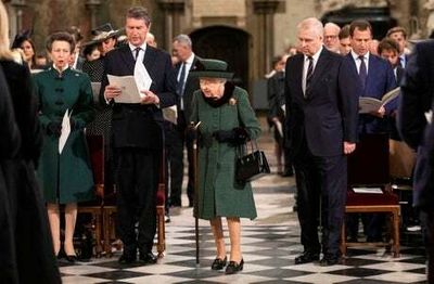 Queen and senior royals gather in moving remembrance of Philip